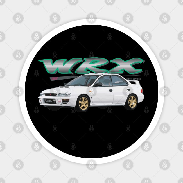 JDM Impreza WRX STI GC8 Version 3 III type r aspen white colin mcrae Magnet by cowtown_cowboy